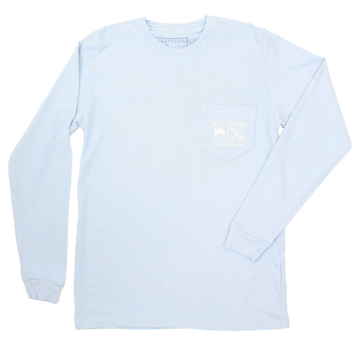 Bait Shack Long Sleeve Tee Shirt in Chalky Blue by Southern Fried Cotton - Country Club Prep