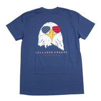 Bald Eagle Short Sleeve T-Shirt in Steel Blue by Collared Greens - Country Club Prep