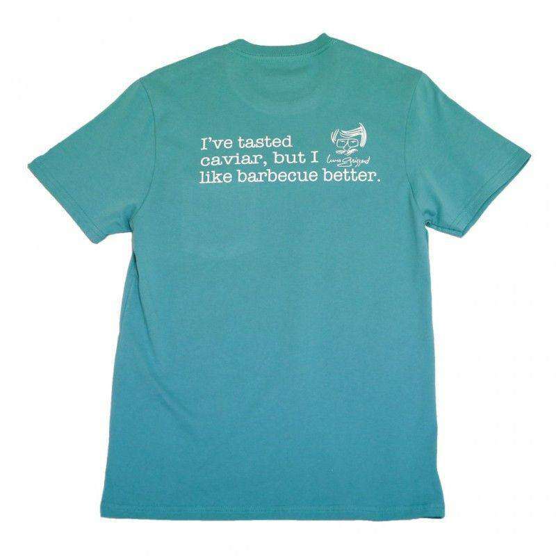 Barbecue Is Better Pocket Tee in Seafoam Green by Peach State Pride - Country Club Prep