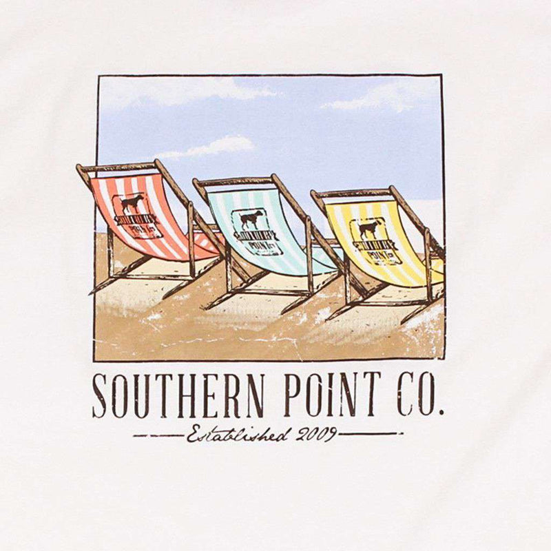 Beach Chairs Tee in White by Southern Point Co. - Country Club Prep
