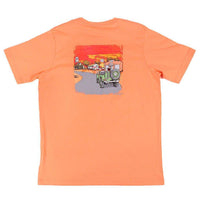 Beach Jeep Tee in Coral Orange by Southern Point Co. - Country Club Prep