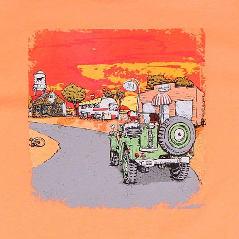 Beach Jeep Tee in Coral Orange by Southern Point Co. - Country Club Prep
