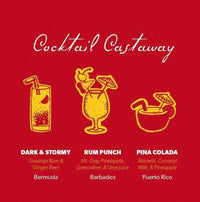 Beach T-Shirt in Red with Cocktails by Castaway Clothing - Country Club Prep