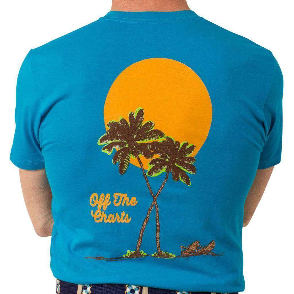 Beach T-Shirt in Turquoise with Deserted Island by Castaway Clothing - Country Club Prep
