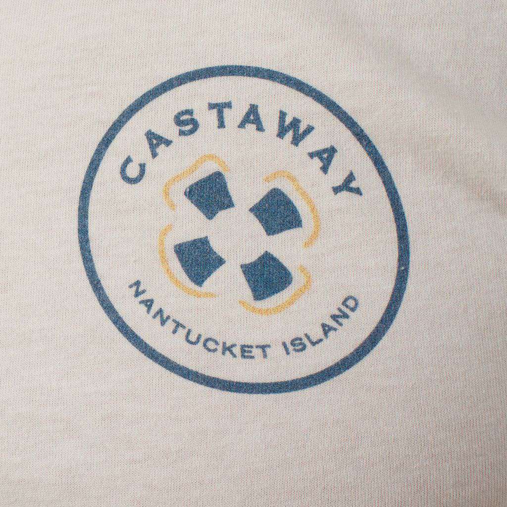 Beach T-Shirt in White with Rainbow Fleet by Castaway Clothing - Country Club Prep