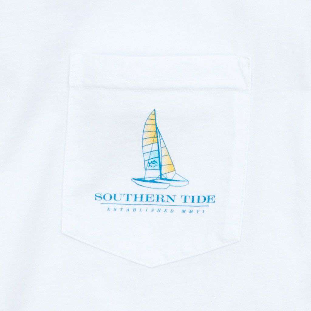 Beachside Catamarans Long Sleeve T-Shirt in Classic White by Southern Tide - Country Club Prep