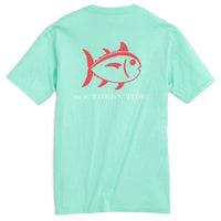 Beachside Outline Skipjack Tee Shirt in Offshore Green by Southern Tide - Country Club Prep