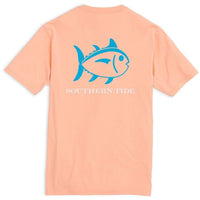 Beachside Outline Skipjack Tee Shirt in Peach Fizz by Southern Tide - Country Club Prep