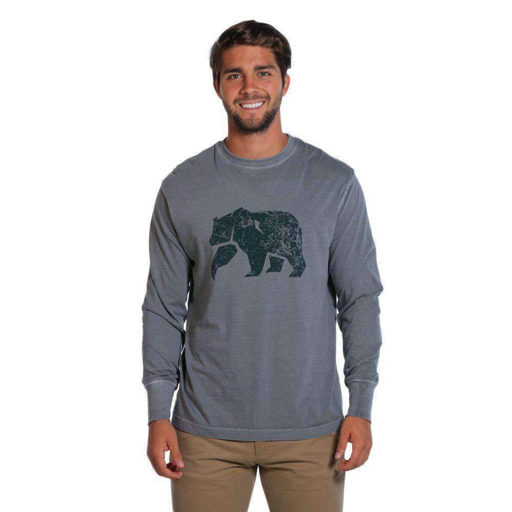 Bear Logo Long Sleeve Tee in Grey by The Normal Brand - Country Club Prep