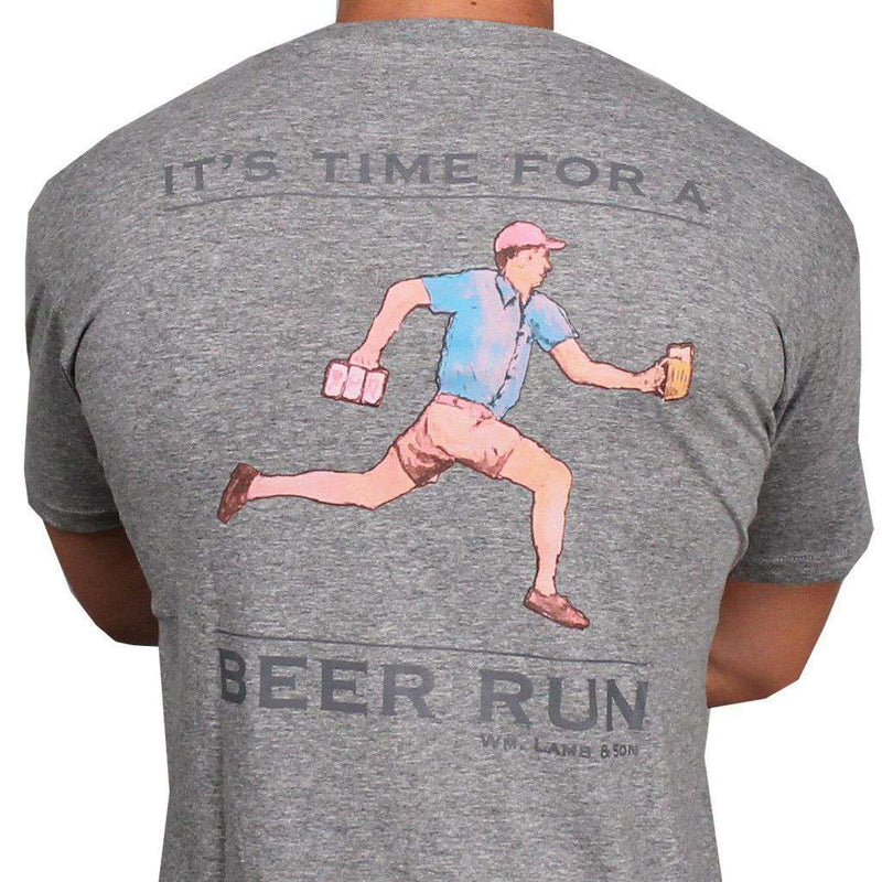 Beer Run Tee in Grey by Southern Proper - Country Club Prep