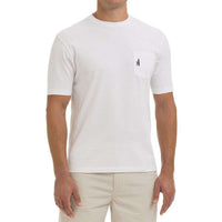 Best Coast Pocket Tee Shirt in White by Johnnie-O - Country Club Prep