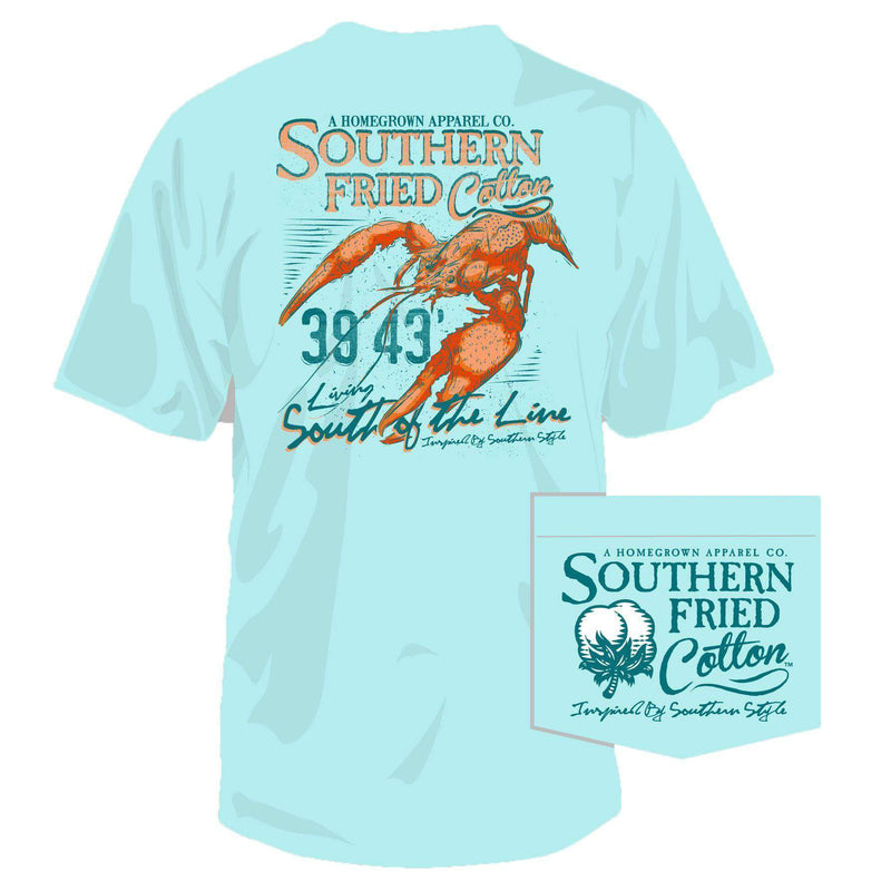 Big Ole Crawdaddy Pocket Tee in Chalky Mint by Southern Fried Cotton - Country Club Prep