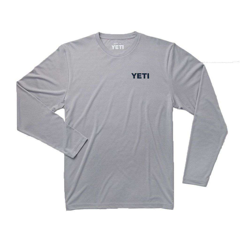 Billboard Logo Long Sleeve Sun Shirt in Gray by YETI - Country Club Prep
