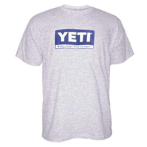 Billboard Logo Tee Shirt in Heather Gray by YETI - Country Club Prep