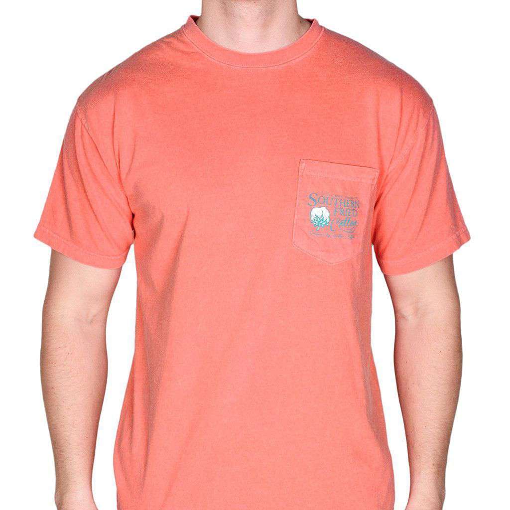 Blue Crab Pocket Tee in Watermelon by Southern Fried Cotton - Country Club Prep
