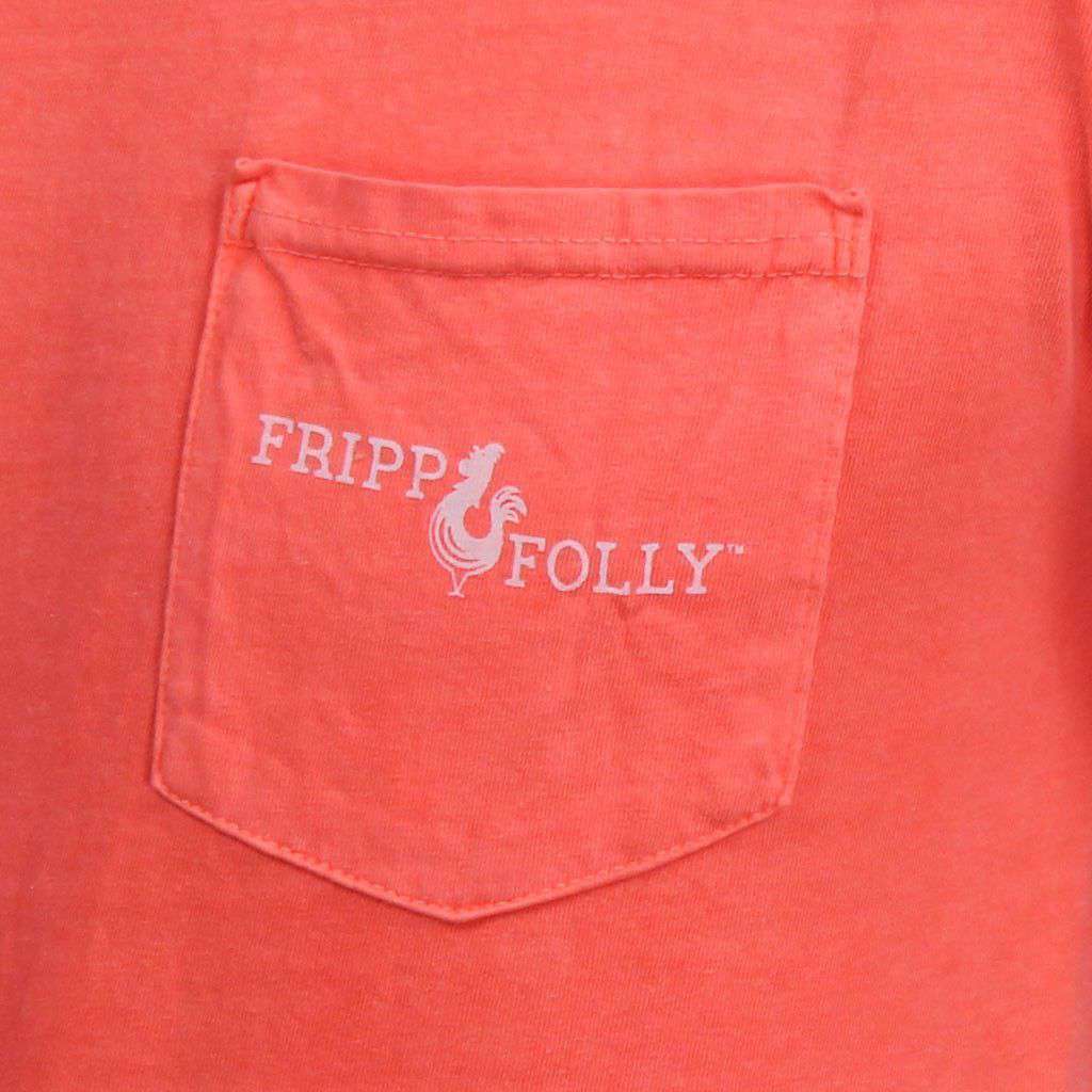 Blue Crab Tee in Neon Orange by Fripp & Folly - Country Club Prep