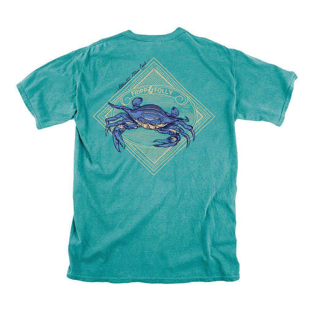 Blue Crab Tee in Seafoam by Fripp & Folly - Country Club Prep