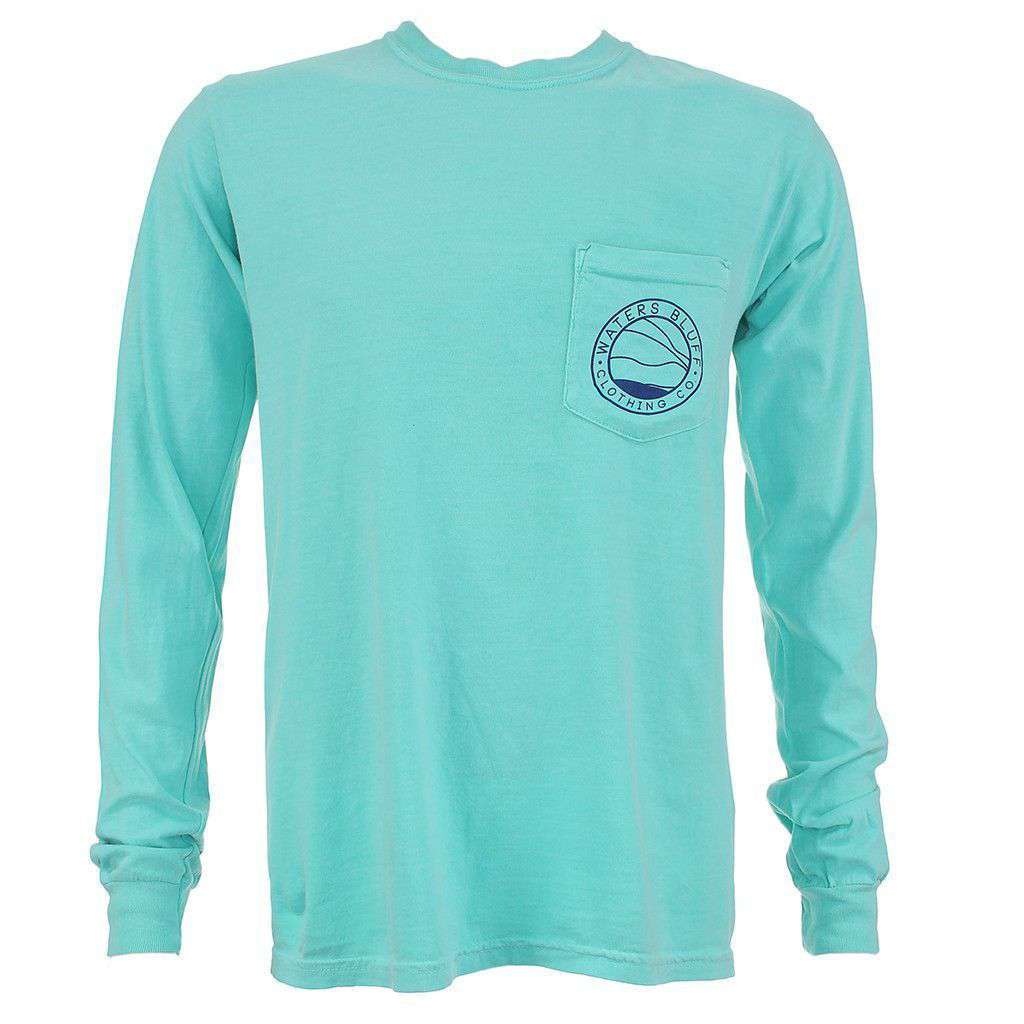 Bluff Horizon Long Sleeve Tee Shirt in Chalky Mint by Waters Bluff - Country Club Prep