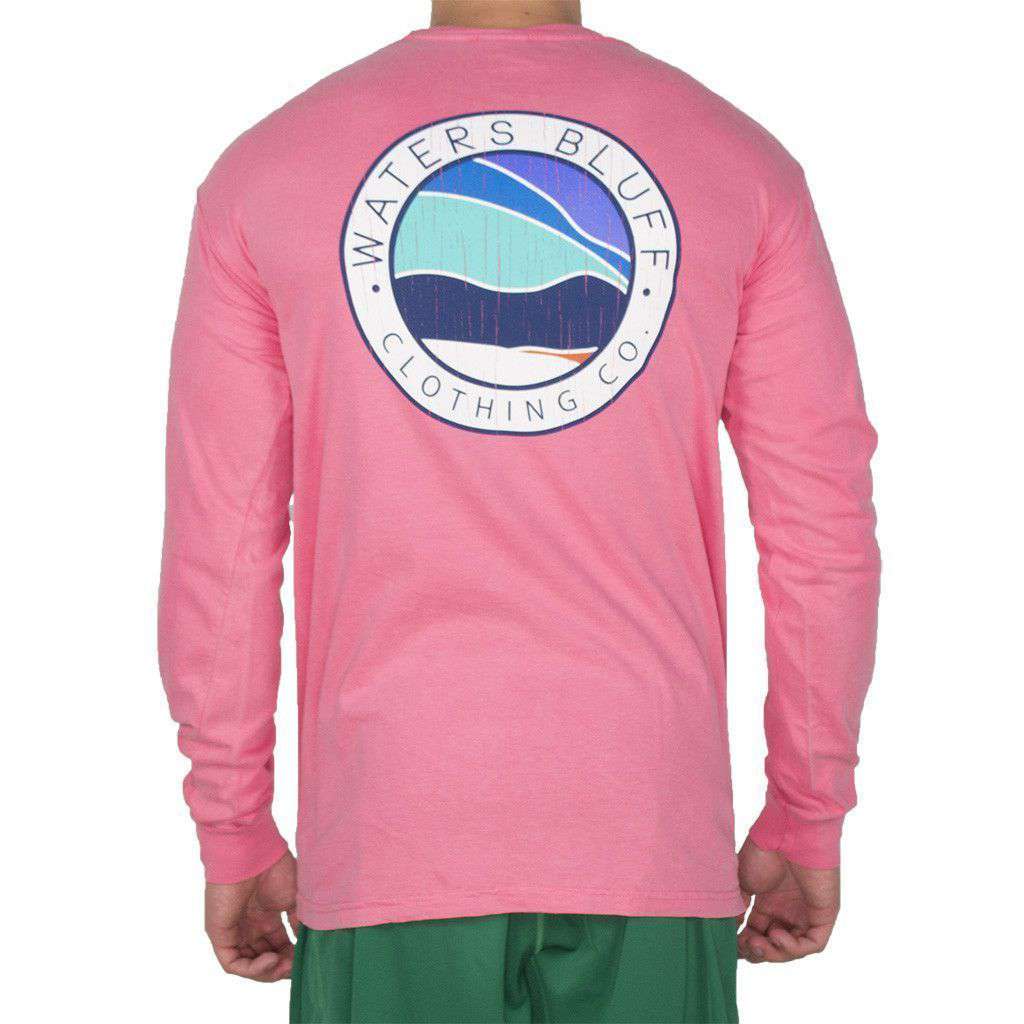 Bluff Horizon Long Sleeve Tee Shirt in Crunchberry by Waters Bluff - Country Club Prep