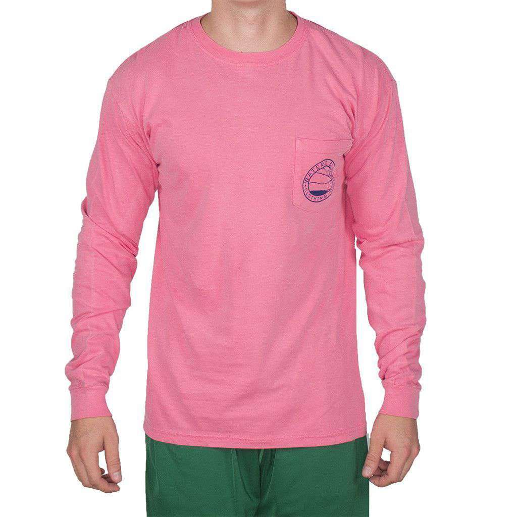 Bluff Horizon Long Sleeve Tee Shirt in Crunchberry by Waters Bluff - Country Club Prep