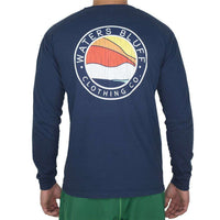 Bluff Horizon Long Sleeve Tee Shirt in True Navy by Waters Bluff - Country Club Prep