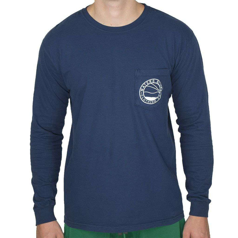 Bluff Horizon Long Sleeve Tee Shirt in True Navy by Waters Bluff - Country Club Prep