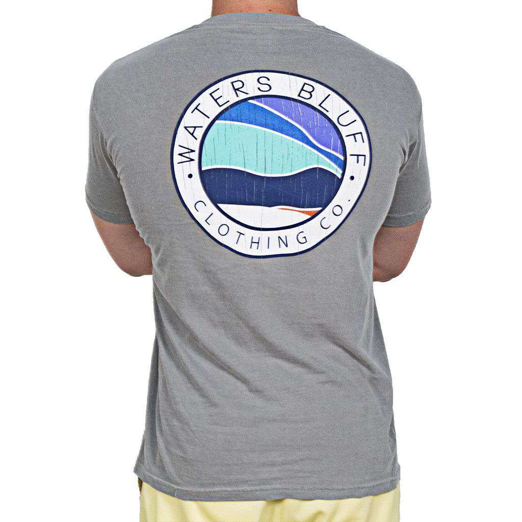 Bluff Horizon Tee Shirt in Grey by Waters Bluff - Country Club Prep