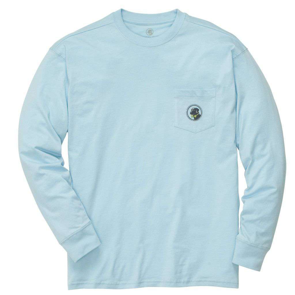 Born in the South Long Sleeve Tee in Sky Blue by Southern Proper - Country Club Prep