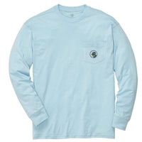 Born in the South Long Sleeve Tee in Sky Blue by Southern Proper - Country Club Prep