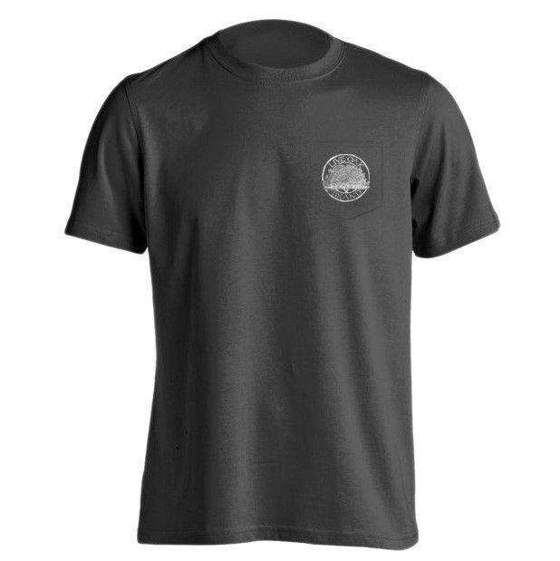 Bourbon Cannon Pocket Tee Shirt in Pepper by Live Oak - Country Club Prep