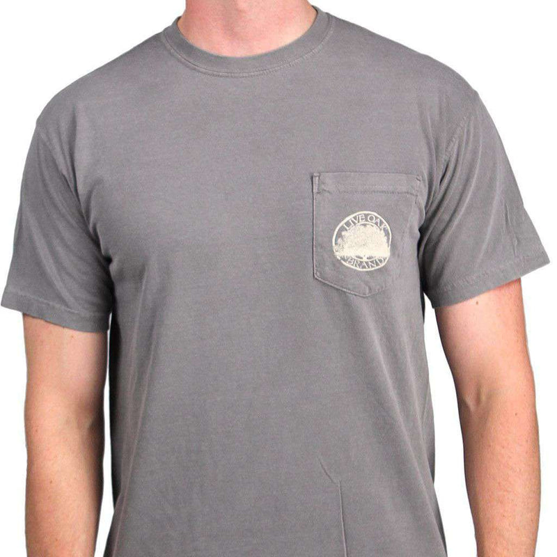 Bourbons of the South Short Sleeve Pocket Tee in Grey by Live Oak - Country Club Prep