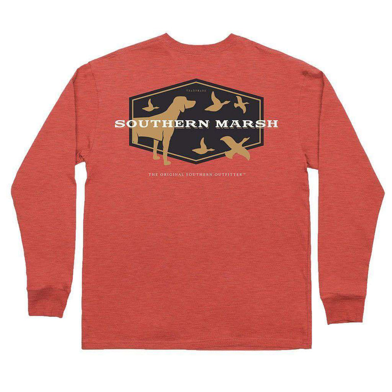 Branded - Hunting Dog Long Sleeve Tee in Washed Red by Southern Marsh - Country Club Prep