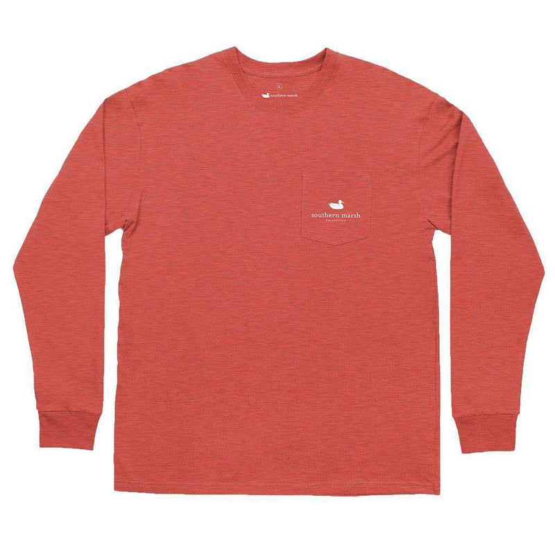 Branded - Hunting Dog Long Sleeve Tee in Washed Red by Southern Marsh - Country Club Prep