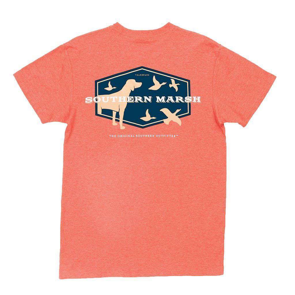 Branding Collection - Hunting Dog Tee in Washed Red Heather by Southern Marsh - Country Club Prep