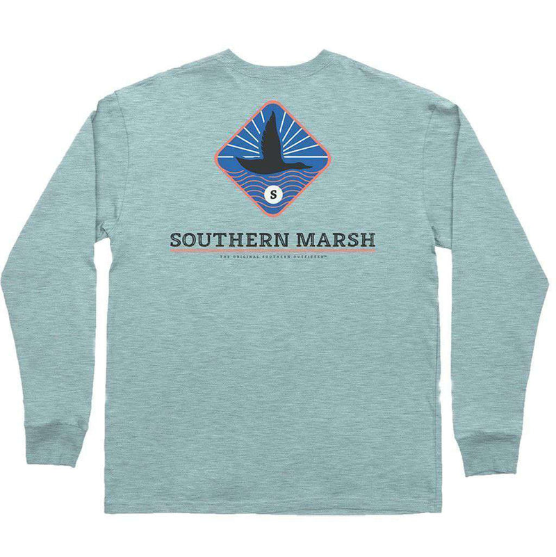 Branding - Flying Duck Long Sleeve Tee in Washed Moss Blue by Southern Marsh - Country Club Prep