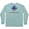 Branding - Flying Duck Long Sleeve Tee in Washed Moss Blue by Southern Marsh - Country Club Prep