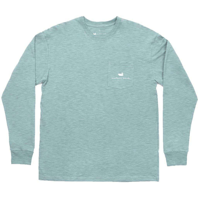 Branding - Flying Duck Long Sleeve Tee in Washed Moss Blue by Southern Marsh - Country Club Prep