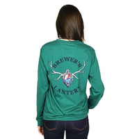 Brewer's Antler Logo Long Sleeve Tee in Green by Brewer's Lantern - Country Club Prep