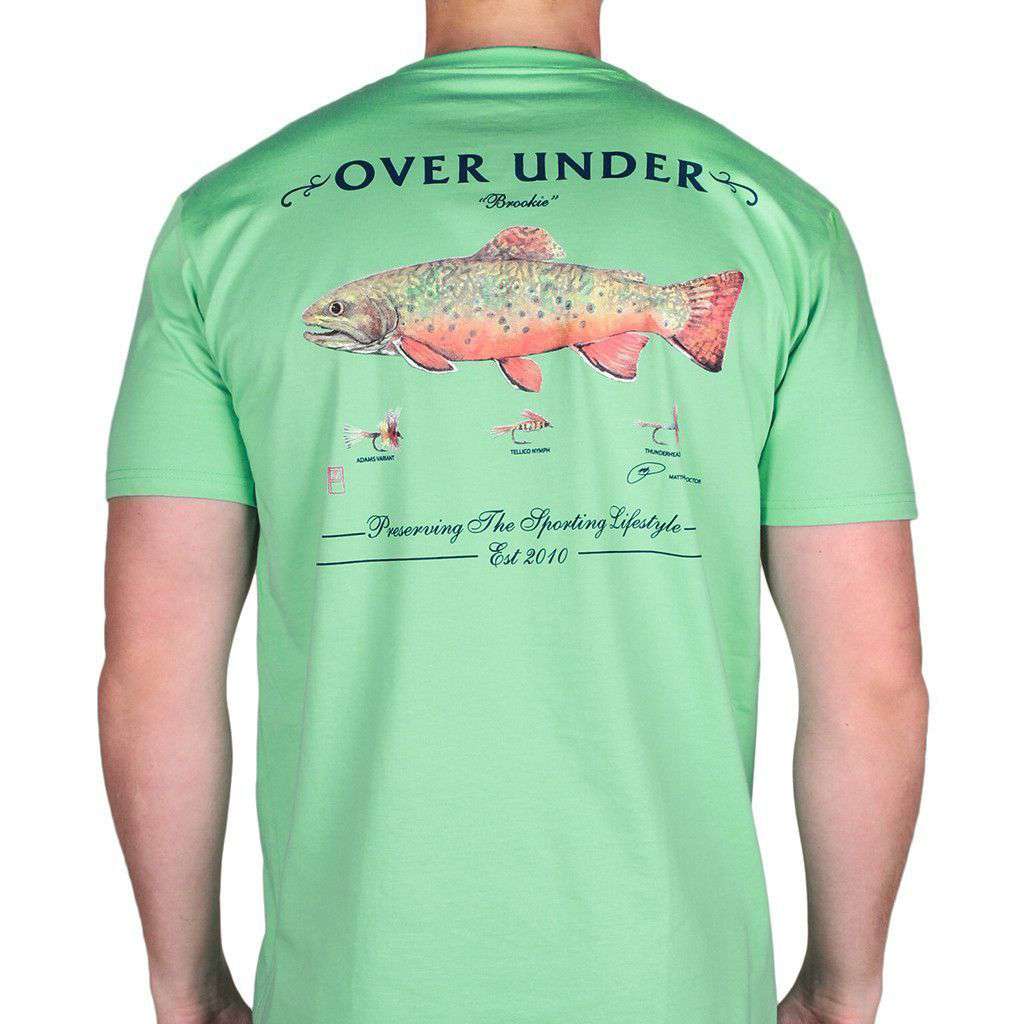 Brook Trout Tee in Bermuda Green by Over Under Clothing - Country Club Prep