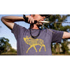 Built For The Wild Bugling Elk Tee in Heather Navy by YETI - Country Club Prep