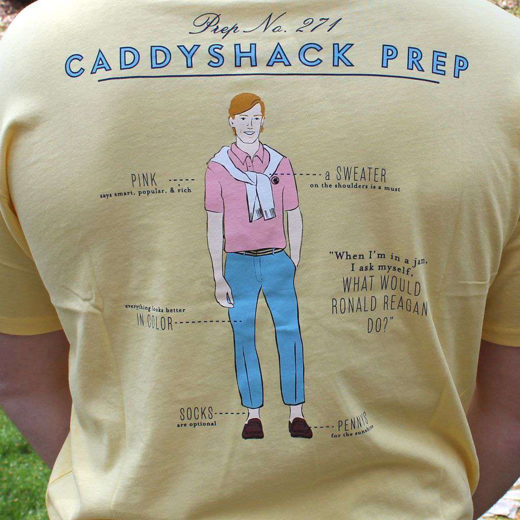 Caddyshack Prep Tee in Yellow by Southern Proper - Country Club Prep