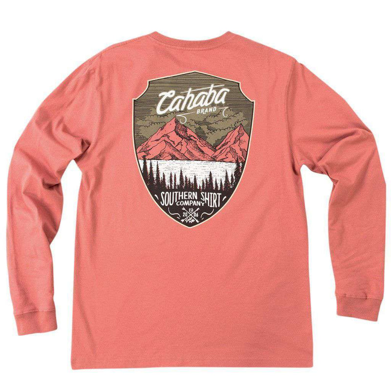 Cahaba Shield Long Sleeve Tee Shirt in Dusty Cedar by The Southern Shirt Co. - Country Club Prep