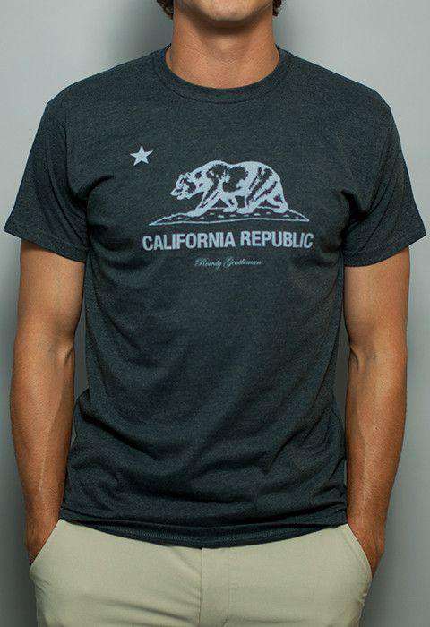 California State Pride Vintage Tee in Faded Grey by Rowdy Gentleman - Country Club Prep