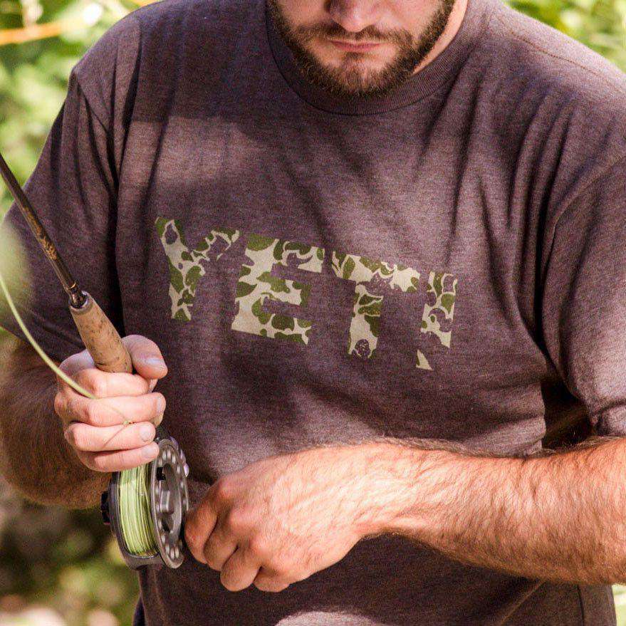 Camo Logo Tee in Vintage Brown by YETI - Country Club Prep