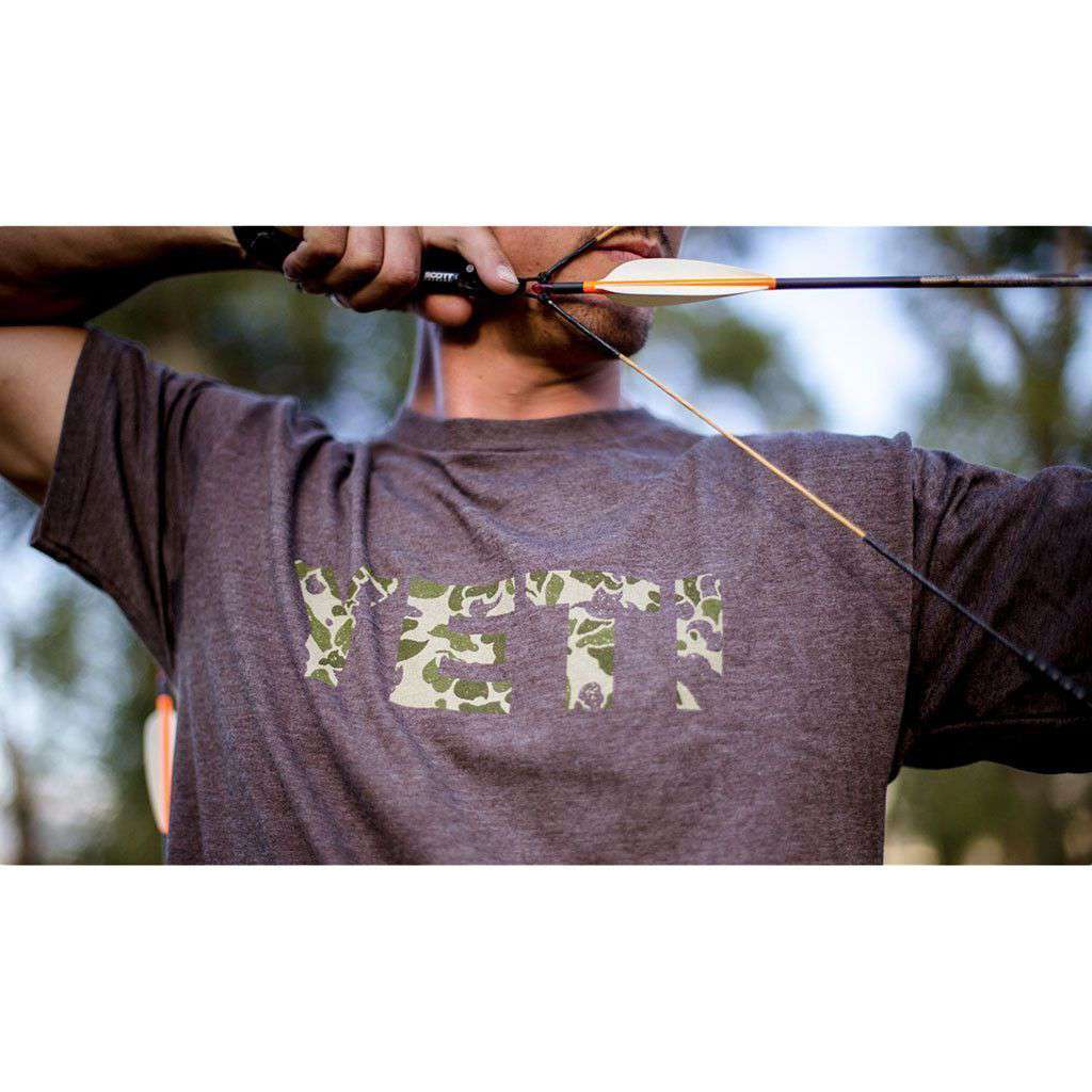 Camo Logo Tee in Vintage Brown by YETI Country Club Prep