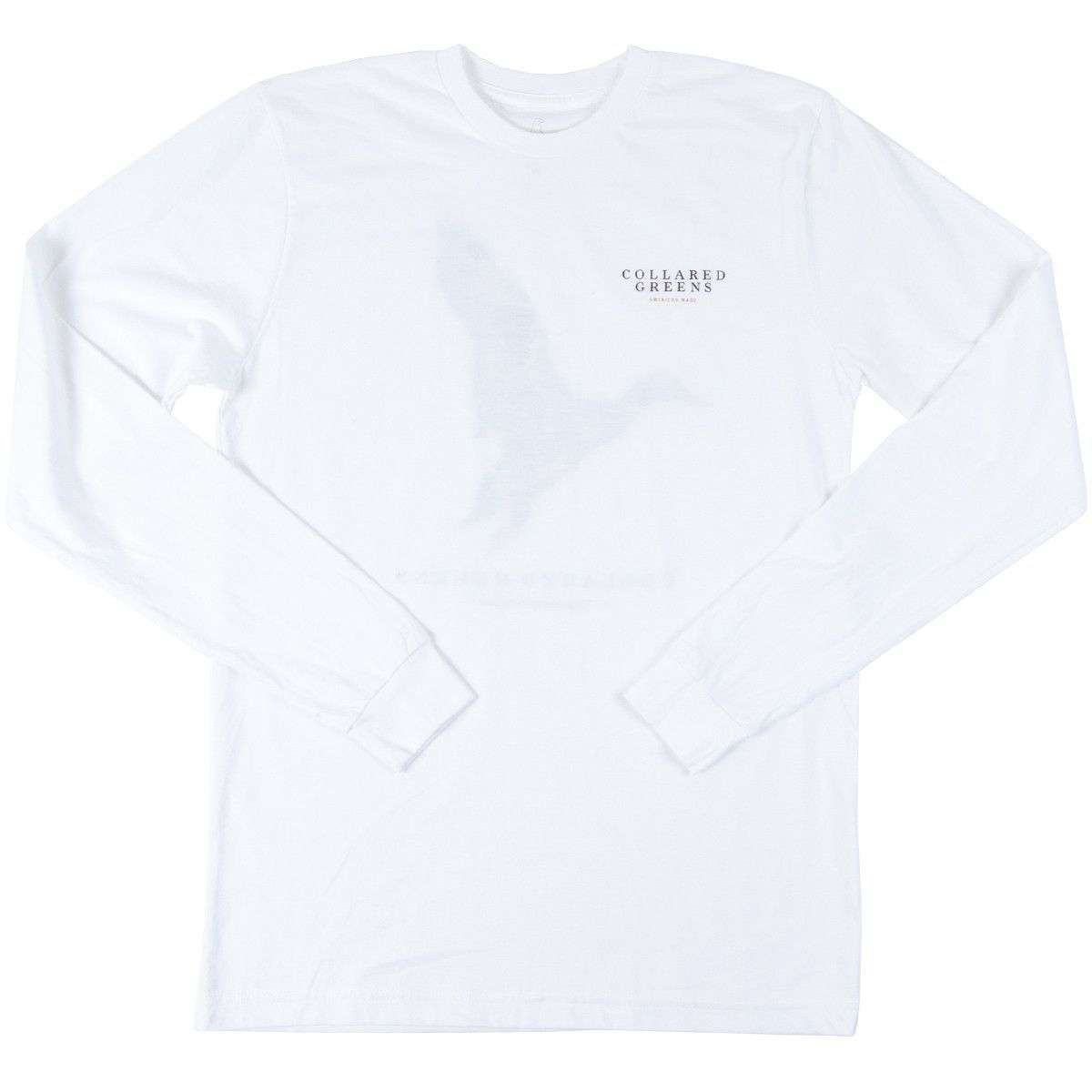 Camo Mallard Long Sleeve Tee in White by Collared Greens - Country Club Prep