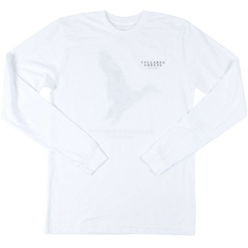 Camo Mallard Long Sleeve Tee in White by Collared Greens - Country Club Prep