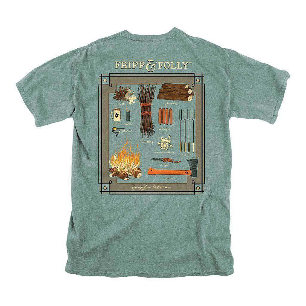 Campfire Collection Tee in Light Green by Fripp & Folly - Country Club Prep