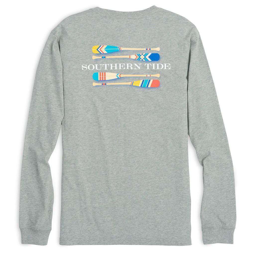Canoe Dig It Long Sleeve Tee in Heathered Grey by Southern Tide - Country Club Prep