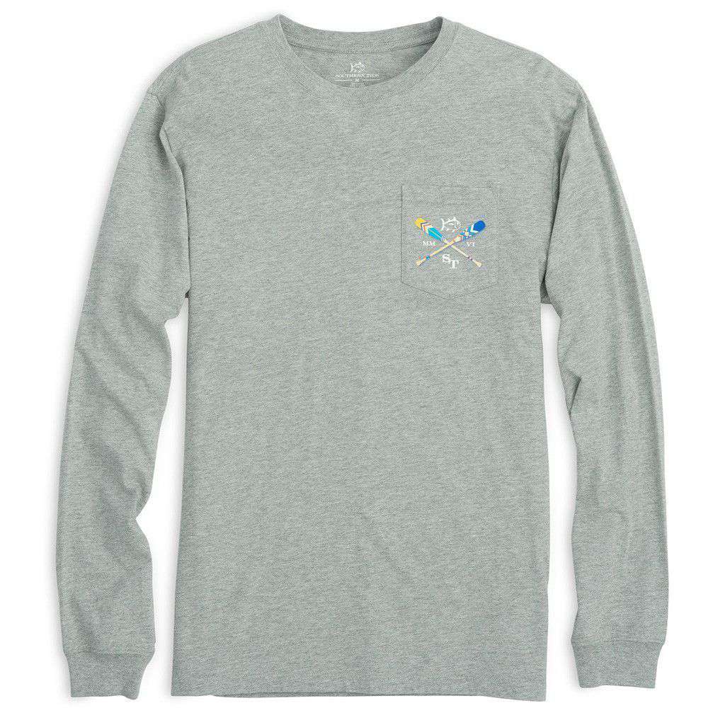 Canoe Dig It Long Sleeve Tee in Heathered Grey by Southern Tide - Country Club Prep